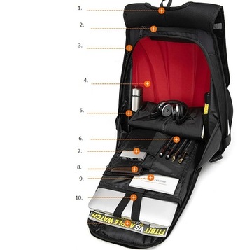 МОТОЦИКЛЬНЫЙ РЮКЗАК 35Л/45Л ДЛЯ НОУТБУКА ШЛЕМА С КРЫШКОЙ