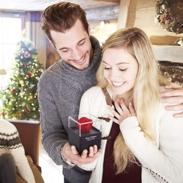 ВЕЧНАЯ РОЗА В КОРОБКЕ ПОДАРОЧНОЕ ОЖЕРЕЛЬЕ НА КОНЕЦ ГОДА УЧИТЕЛЮ