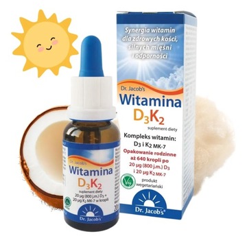 Witamina D3 K2 800 j.m. Dr Jacobs - Idealna dla Dzieci