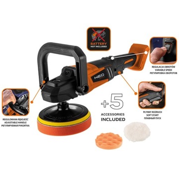 NEO ПОЛИРОВАЛЬНАЯ МАШИНА, АККУМУЛЯТОРНАЯ АВТОШЛИФОВАЛЬНАЯ МАШИНА