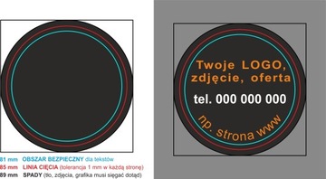 MAGNESY reklamowe okrągłe o śr. 85 mm 250 szt.