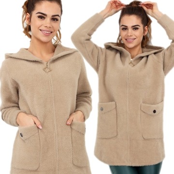 ALPAKA SWETER BLUZA SPORTOWA KAPTUR CAMELOWY 2343