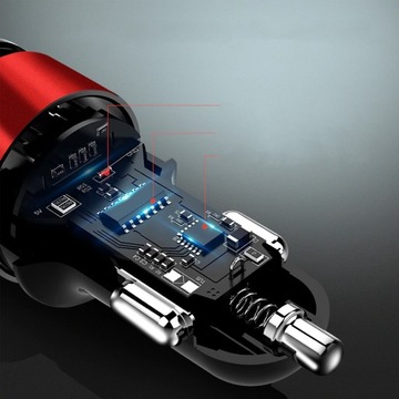 АВТОМОБИЛЬНОЕ ЗАРЯДНОЕ УСТРОЙСТВО С LED-подсветкой QC 3.0 2xUSB + КАБЕЛЬ ЗАРЯДКИ USB-C КАБЕЛЬ USB C