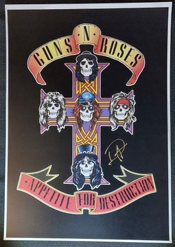Плакат GUNS'N'ROSES Appetite For Destruction А3 с АВТОГРАФОМ