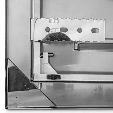 Газовая дверь из полированной нержавеющей стали 25х25 см.