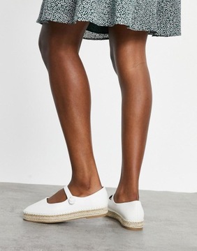 БЕЛЫЕ Эспадрильи из искусственной кожи 40 AS8
