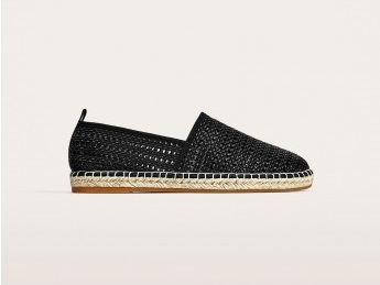 ZARA CZARNE BUTY ESPADRYLE Z JUTOWA PODESZWA 40