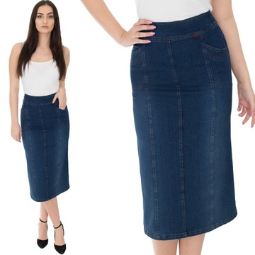 SPÓDNICA JEANS MAXI (38-58) KOLORY r.52