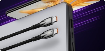 КАБЕЛЬ USB-C BASEUS С СИЛЬНОЙ ПОДСВЕТКОЙ TYPE-C, БЫСТРАЯ ЗАРЯДКА, 100 Вт, PD, 1 М