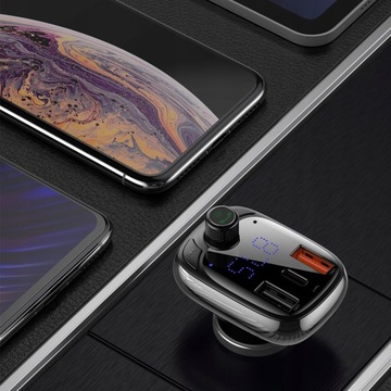 FM-ПЕРЕДАТЧИК BASEUS BLUETOOTH MP3 АВТОМОБИЛЬНОЕ ЗАРЯДНОЕ УСТРОЙСТВО QC 2X USB 1X USB-C