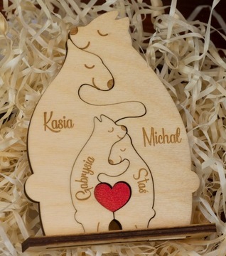 Деревянные плюшевые мишки головоломка СЕМЕЙНЫЙ детский плюшевый мишка День защиты детей Мама, мама, папа
