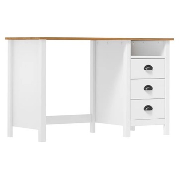 vidaXL Biurko Hill z 3 szufladami, 120x50x74 cm, lita sosna