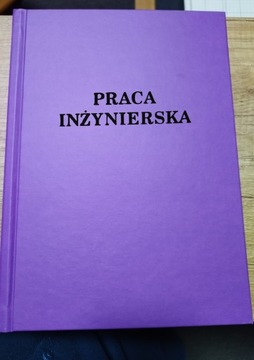 Wydruk i Oprawa Praca Inżynierska Fioletowa Napis Czarny