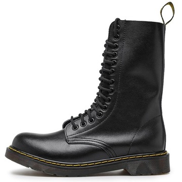 46 GLANY BOTKI OFICERKI DR COMBAT BOOTS SKÓRZANE TRAPERKI KOZAKI 14 DZIUREK