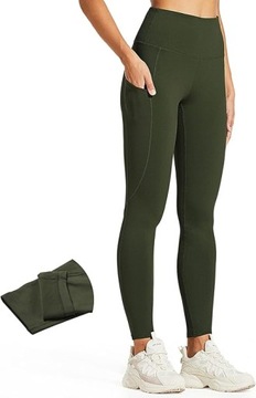 LEGGINSY DAMSKIE termoaktywne zimowe z ciepłym polarem ZIELONE r. XXL