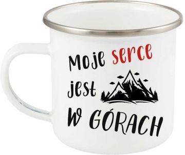 METALOWY KUBEK GARNUSZEK TURYSTYCZNY Moje serce jest w górach wzór 06