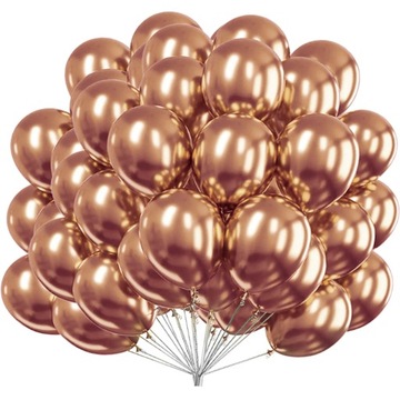 DUŻE BALONY CHROMOWANE SHINY ROSE GOLD XXL 12