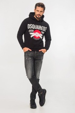 Dsquared2 czarna bluza męska z kapturem i logo r S