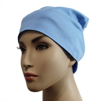 ШАПКА-БИНИ, универсальная, хлопок, СИНЯЯ.