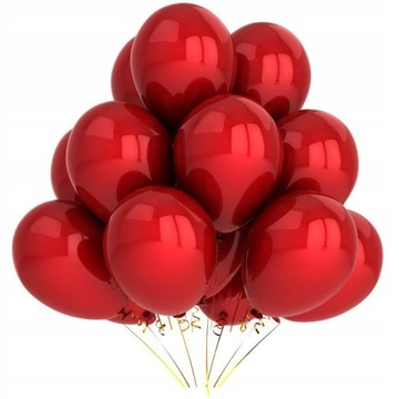 BALONY CZERWONE METALICZNE WALENTYNKI 14 SZT SYLWESTER