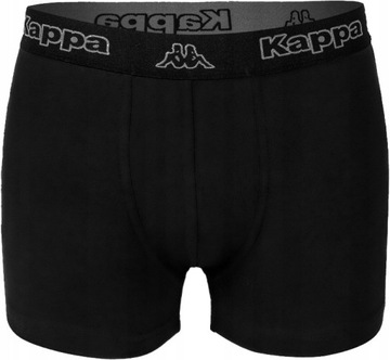 BOKSERKI męskie majtki miękkie KAPPA 2-PAK zestaw 2 par bawełna czarne XL
