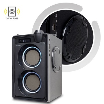 ЗДАНИЕ ДИНАМИК РАДИОКОЛОНКА Bluetooth 20 Вт USB SD AUX 3600 мАч ЧЕРНЫЙ