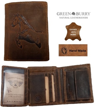 PORTFEL SKÓRZANY Z WIZERUNKIEM KONIA 1701-HORSE-25 GREENBURRY