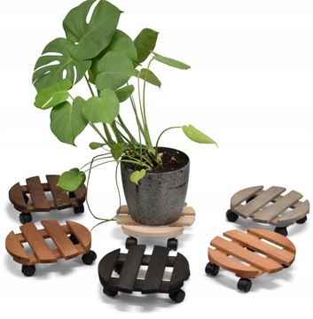 ПЛАТФОРМА ДЕРЕВЯННАЯ ПОДСТАВКА ДЛЯ ЦВЕТКА, ЦВЕТОЧНЫЙ ГОРШОК НА КОЛЕСАХ, СЪЕМНАЯ