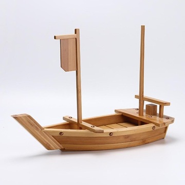 Японская деревянная тарелка для сашими в форме лодочки для столовой, декоративная бамбуковая посуда.