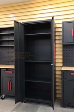 МЕБЕЛЬ ДЛЯ МАСТЕРСКОЙ С ПОДВИЖНЫМ СТОЛОМ И МОБИЛЬНЫМИ ШКАФАМИ, ШКАФОМ, ПОЛКОЙ SZ101