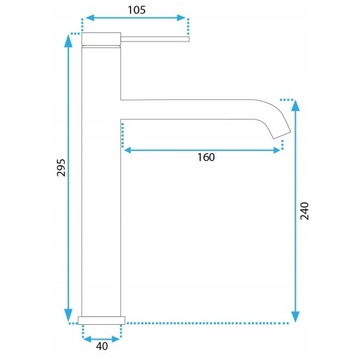 BATERIA UMYWALKOWA STOJĄCA WYSOKA GRAFITOWA NABLATOWA REA CLIF TYTAN