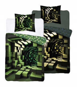Komplet pościeli 3D KLOCKI TUNEL TETRIS 140cm bawełna