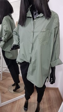 mp-butik koszula włoska boho koronka oversize size