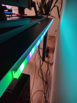 ИГРОВОЙ СТОЛ RGB LED 100x50 ГРАФИТ