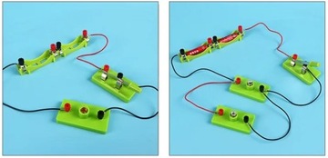 Экспериментальный школьный набор для построения электрических схем.