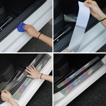 4 szt. Laserowe naklejki na progi do Renault