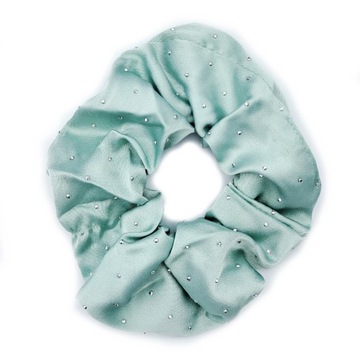 Gumka szeroka FROTKA scrunchies CYRKONIE MIĘTA