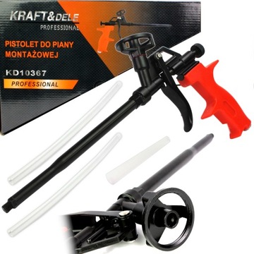 PISTOLET TEFLONOWY DO PIANY PIANKI MASY KLEJU MONTAŻOWEJ PISTOLETOWEJ