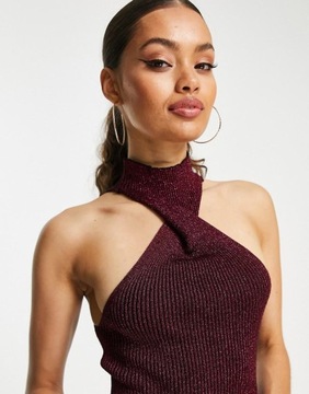 Asos Petite ołówkowa połyskująca midi sukienka bez rękawów NG7 ezq M
