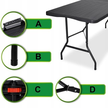 Стол складной, раздвижной, кейтеринговый, банкетный, садовый и туристический, 180 см.