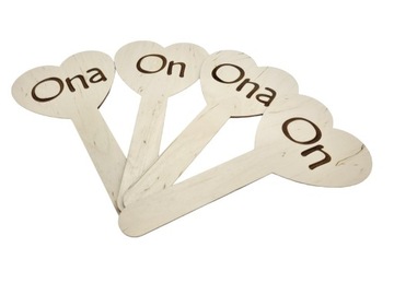 ON ONA JA tabliczki wesele zabawa oczepiny 4 szt.