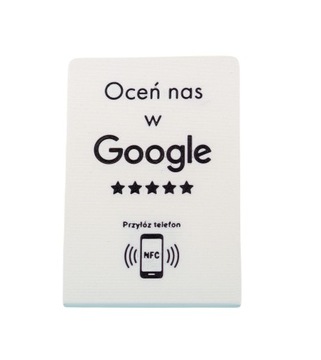 TABLICZKA WIZYTÓWKA STAND NFC DO WYSTAWIANIA OPINII Google biała 3Dit