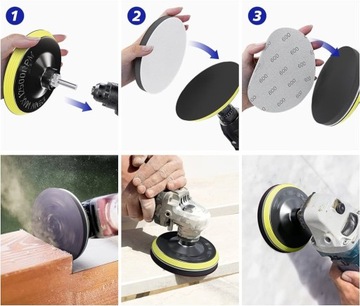 ДИСК С ХВОСТОВИКОМ-ВЕЛКРО 150мм М14 ДЛЯ ШЛИФАШЛИФАТОРА, ДРЕЛИ, ОТВЕРТКИ