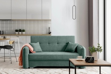 Sofa tapicerowana mała rozkładana amerykanka z pojemnikiem Laine