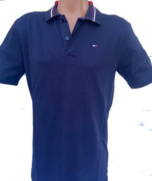 Tommy Hilfiger koszulka polo granat M Tipped SALE