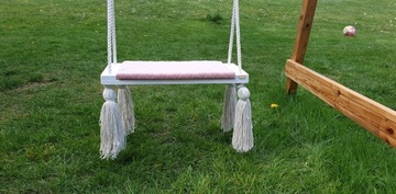 Большие домашние качели для детей, стеганые, розовые.