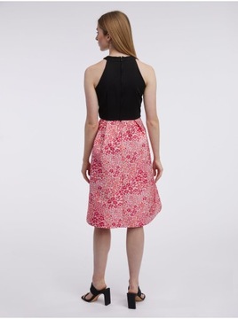 Różowo-czarna damska sukienka w kwiaty ORSAY