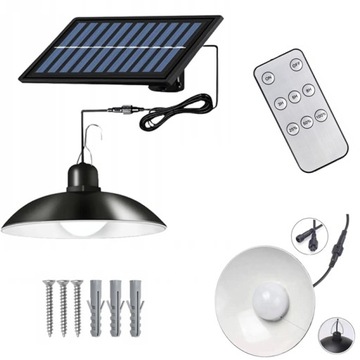 LAMPA SOLARNA LED ZEWNETRZNA OGRODOWA WISZACA SUFITOWA ŻYRANDOL 1.8W +PILOT