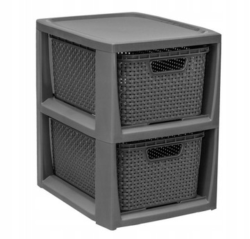 КНИЖНЫЙ ШКАФ, СУНДУК, ПОЛКА ШКАФА С 2 КОРЗИНАМИ, РОТАН БРАНК