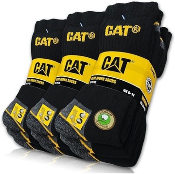 SKARPETY ROBOCZE WYSOKIE MĘSKIE CAT MOCNE Caterpillar WORK 3-PAK r. 39-42